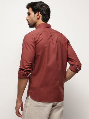 OxfordFlex™ Shirt in Red Wood -Slim Fit