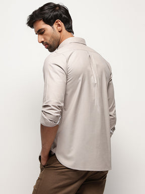 OxfordFlex™ Shirt in Sand Stone -Slim Fit