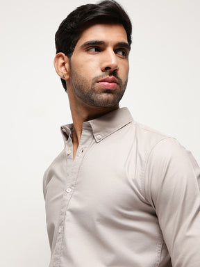 OxfordFlex™ Shirt in Sand Stone -Slim Fit