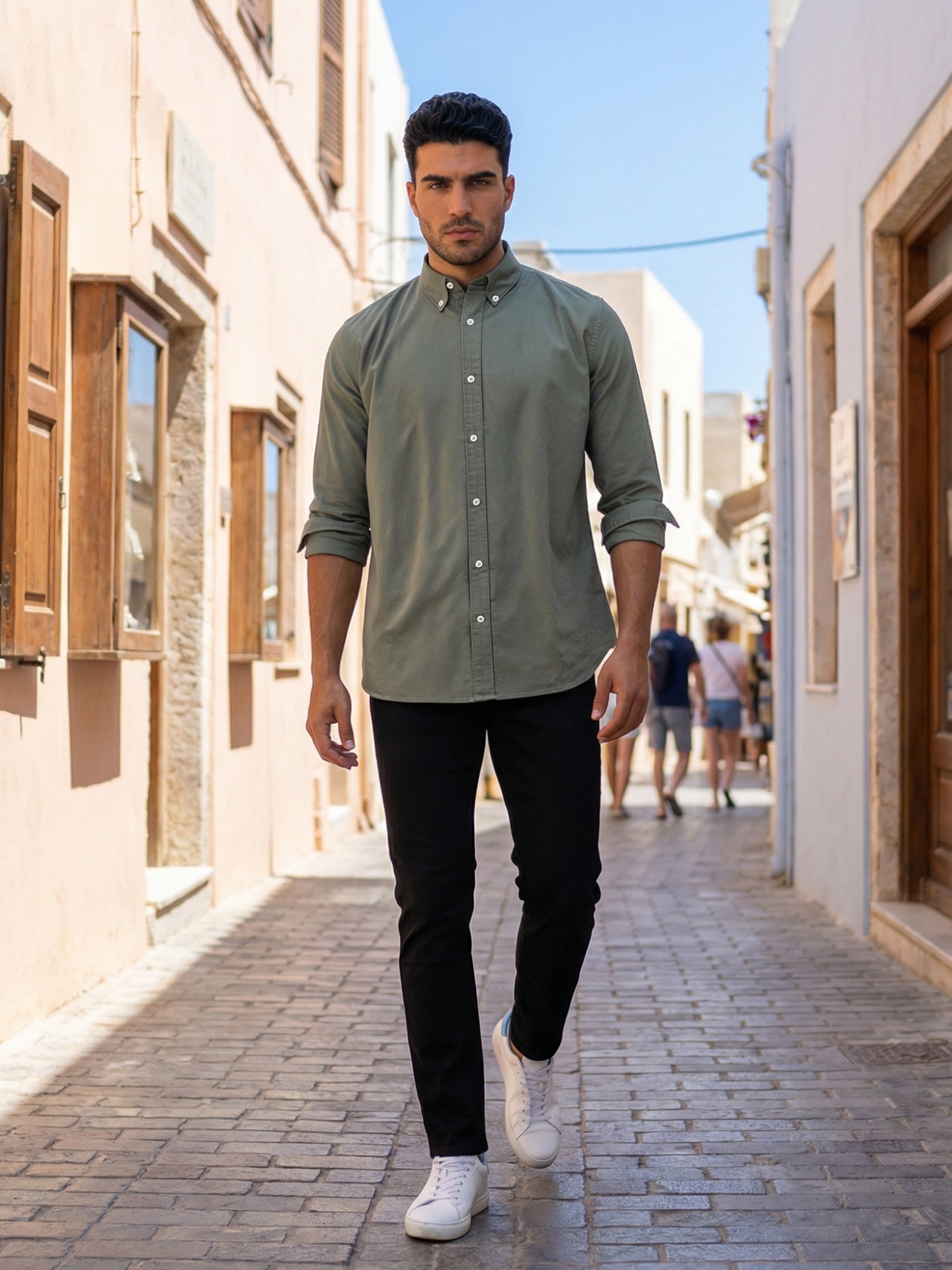OxfordFlex™ Shirt in Seawood -Slim Fit