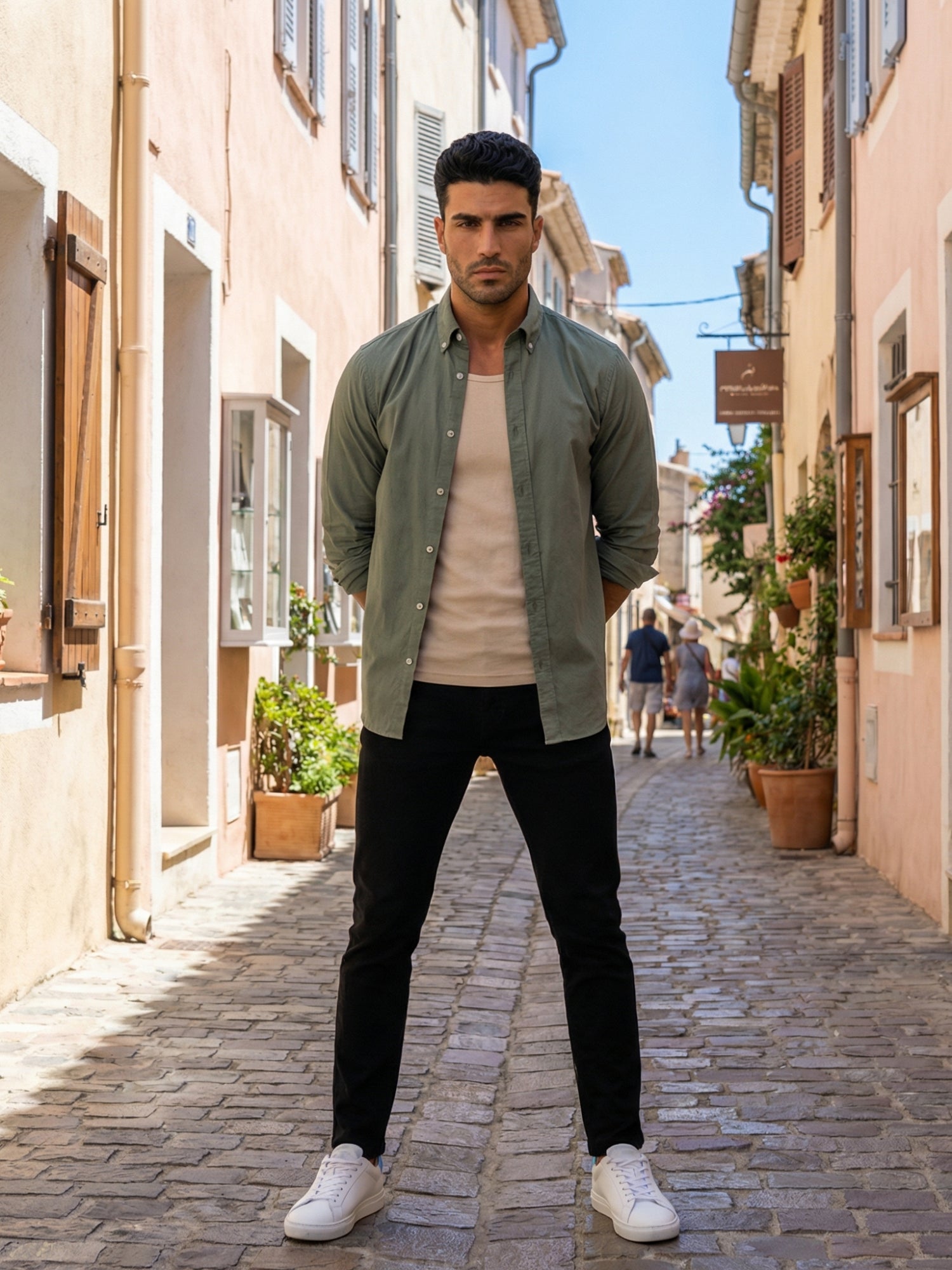 OxfordFlex™ Shirt in Seawood -Slim Fit