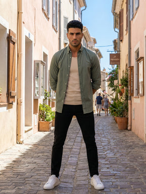 OxfordFlex™ Shirt in Seawood -Slim Fit