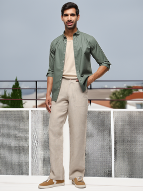 2 Way Stretch Oxford Shirt in Seawood -Slim Fit