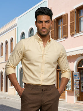 OxfordFlex™ Shirt in Yellow-Slim Fit