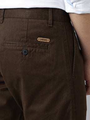 2 Way Stretch Pleated Chinos in Chocolate Brown- Comfort Fit