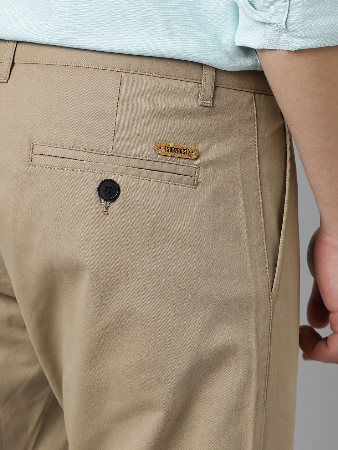 2 Way Stretch Pleated Chinos in Khaki- Comfort Fit