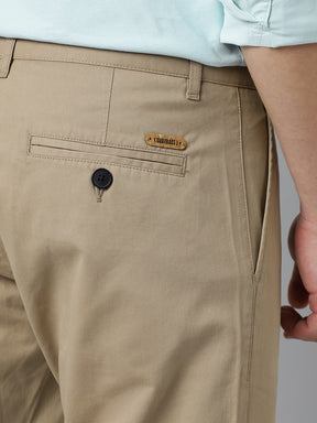 2 Way Stretch Pleated Chinos in Khaki- Comfort Fit