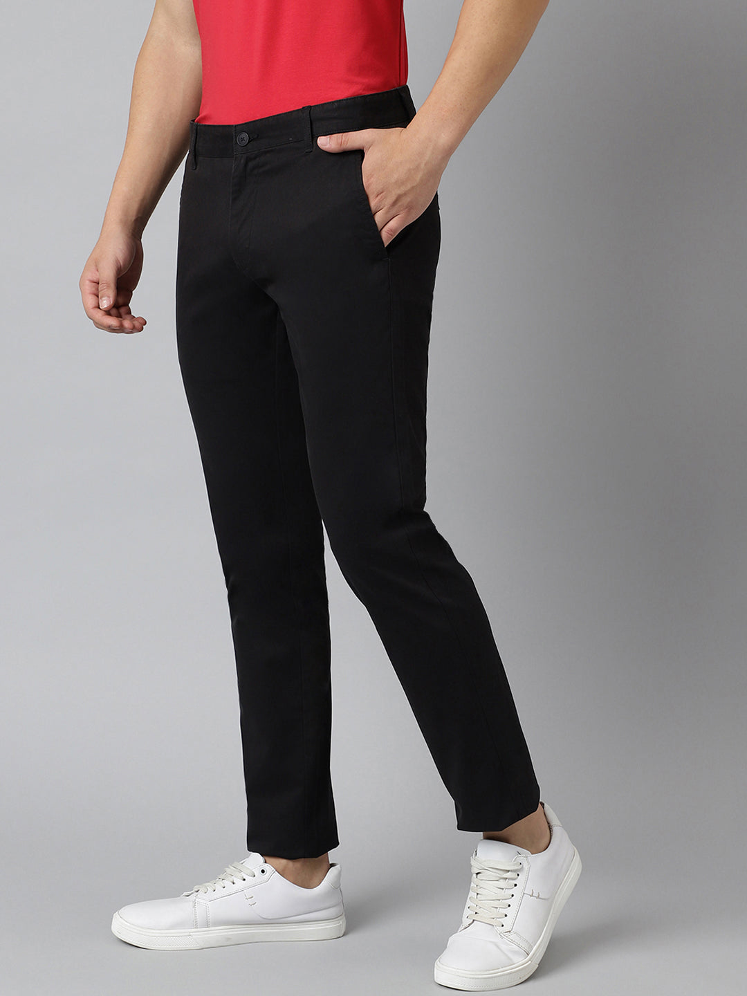 2 Way Stretch Chinos Chino in Black- Slim Fit