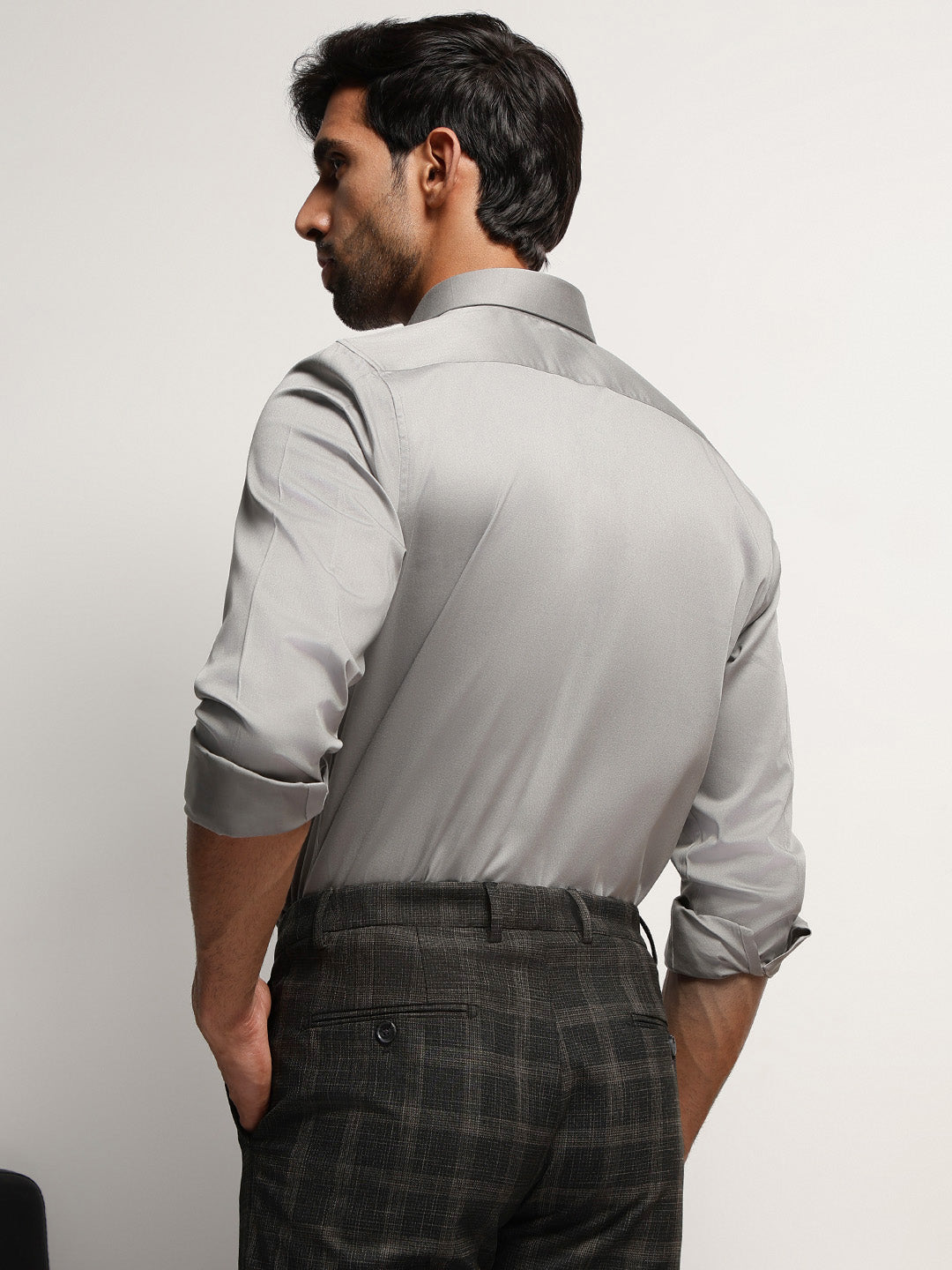 LuxeStretch™ Shirt in Light Grey