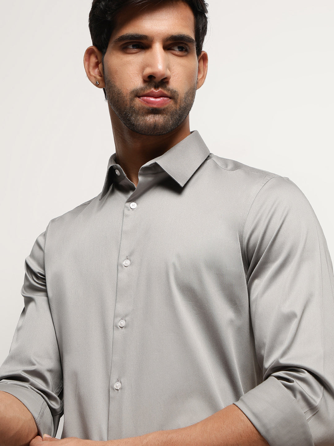 LuxeStretch™ Shirt in Light Grey