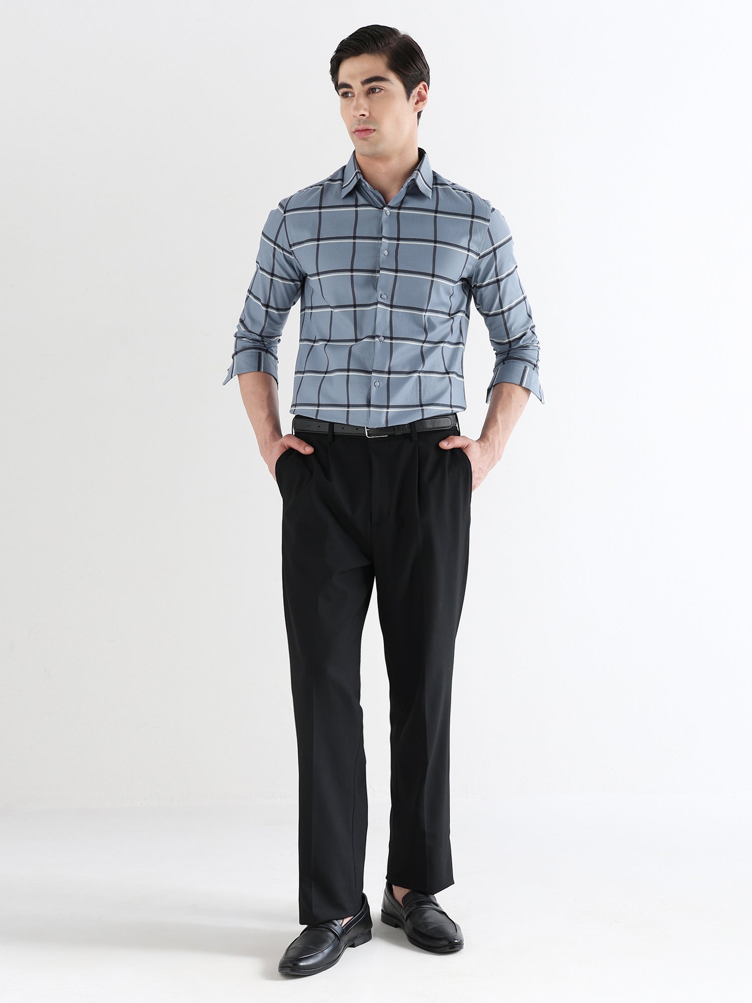 Men Slim Fit Pure Cotton Checked Formal Shirt