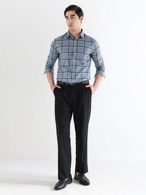 Men Slim Fit Pure Cotton Checked Formal Shirt