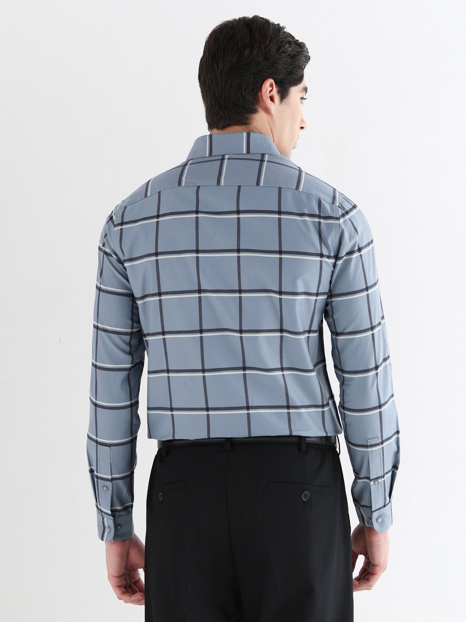 Men Slim Fit Pure Cotton Checked Formal Shirt