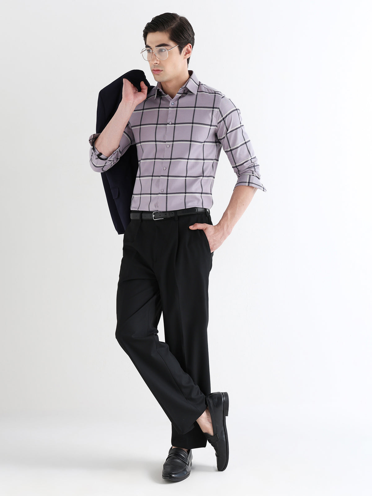 Men Slim Fit Pure Cotton Checked Formal Shirt
