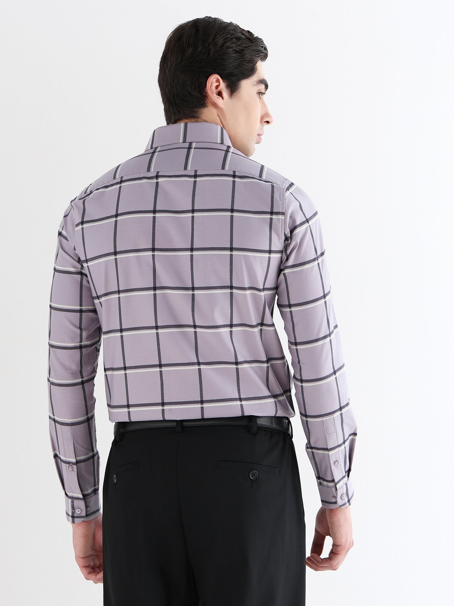 Men Slim Fit Pure Cotton Checked Formal Shirt