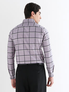 Men Slim Fit Pure Cotton Checked Formal Shirt