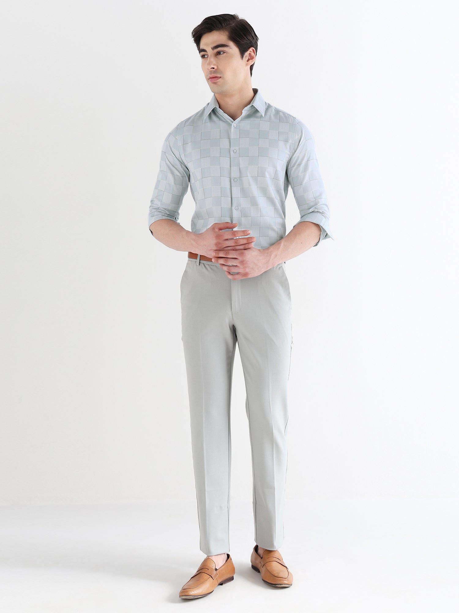 Men Slim Fit Pure Cotton Checked Formal Shirt