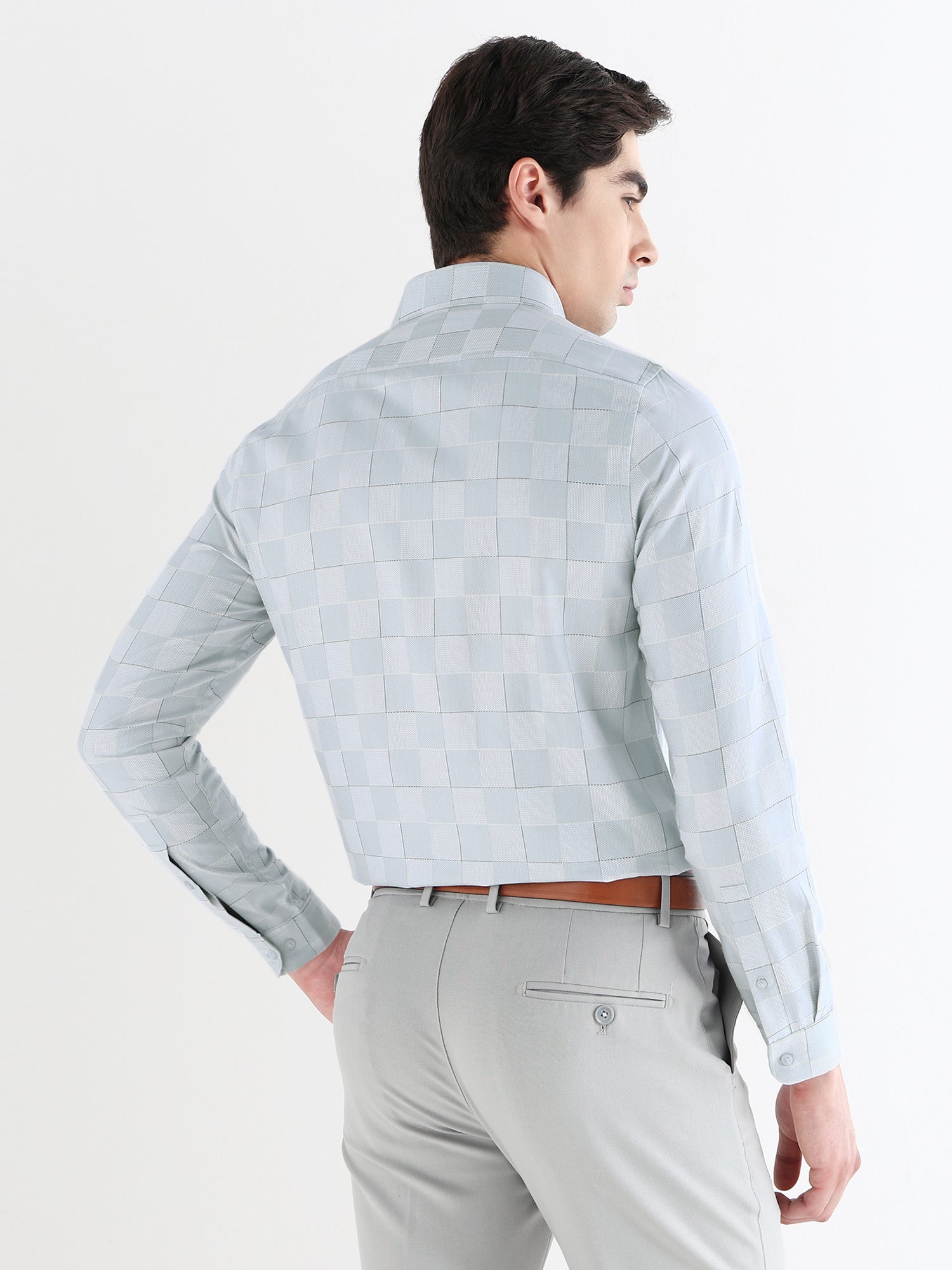 Men Slim Fit Pure Cotton Checked Formal Shirt