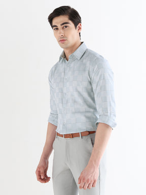 Men Slim Fit Pure Cotton Checked Formal Shirt
