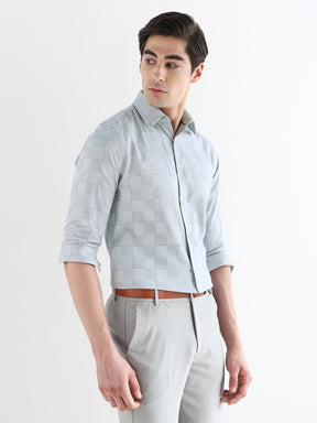 Men Slim Fit Pure Cotton Checked Formal Shirt