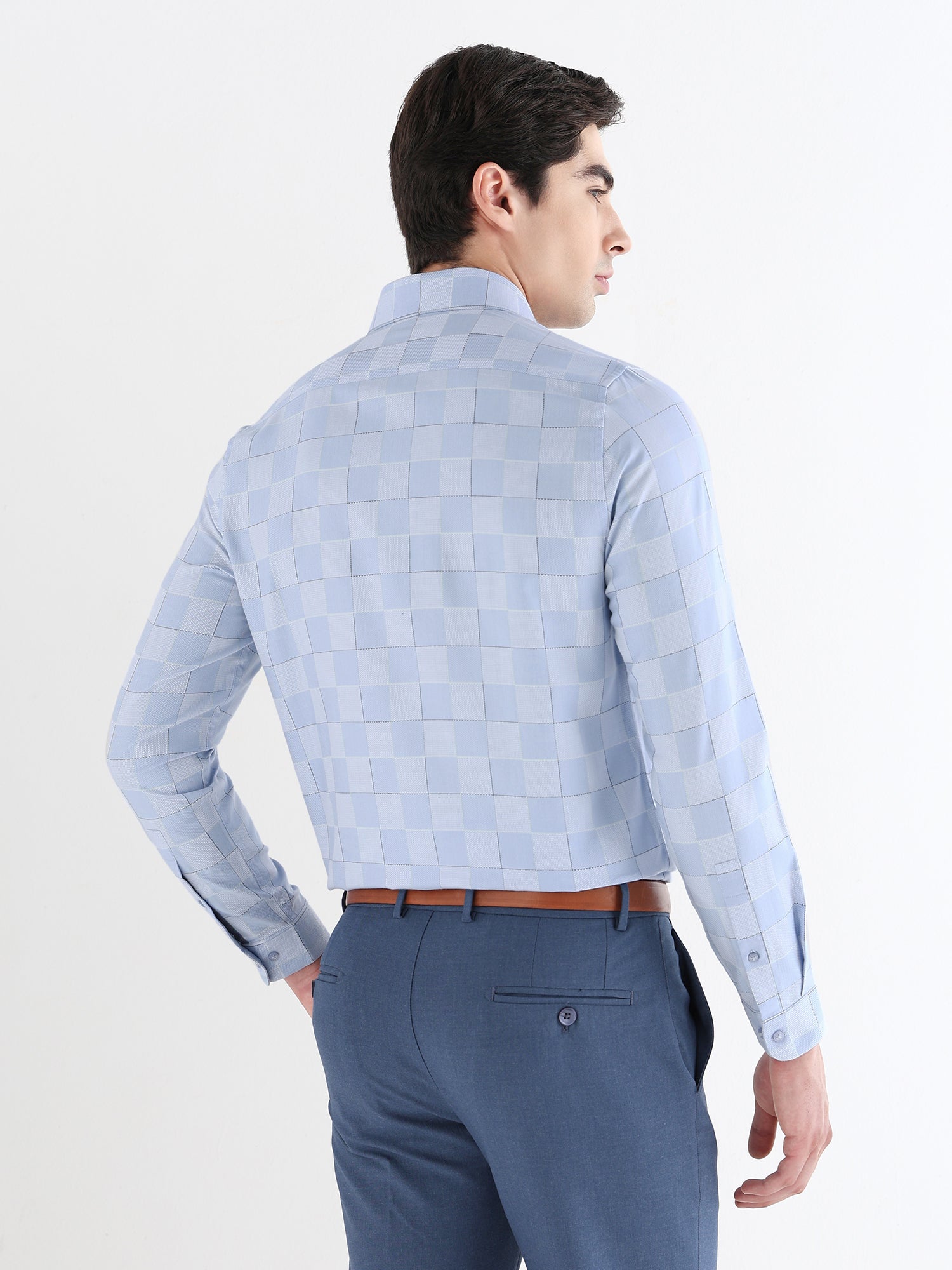 Men Comfort Fit Pure Cotton Checked Formal Shirt