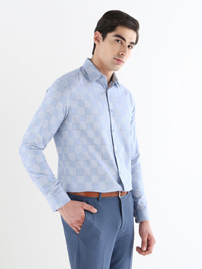 Men Comfort Fit Pure Cotton Checked Formal Shirt