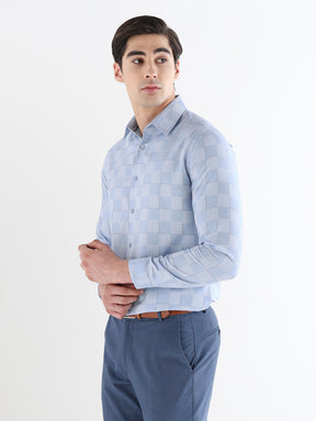 Men Comfort Fit Pure Cotton Checked Formal Shirt