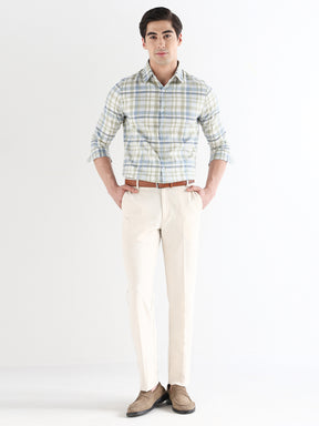 Men Slim Fit Pure Cotton Checked Formal Shirt