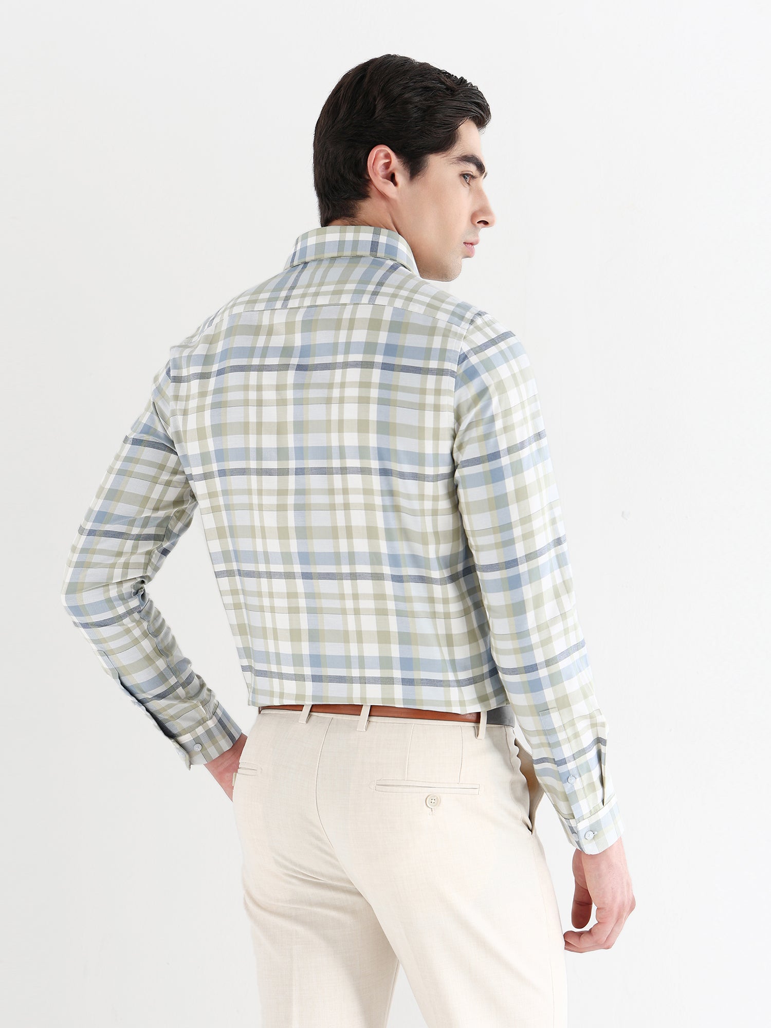 Men Slim Fit Pure Cotton Checked Formal Shirt