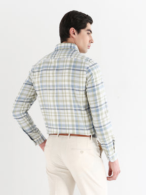 Men Slim Fit Pure Cotton Checked Formal Shirt