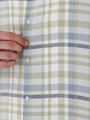 Men Slim Fit Pure Cotton Checked Formal Shirt