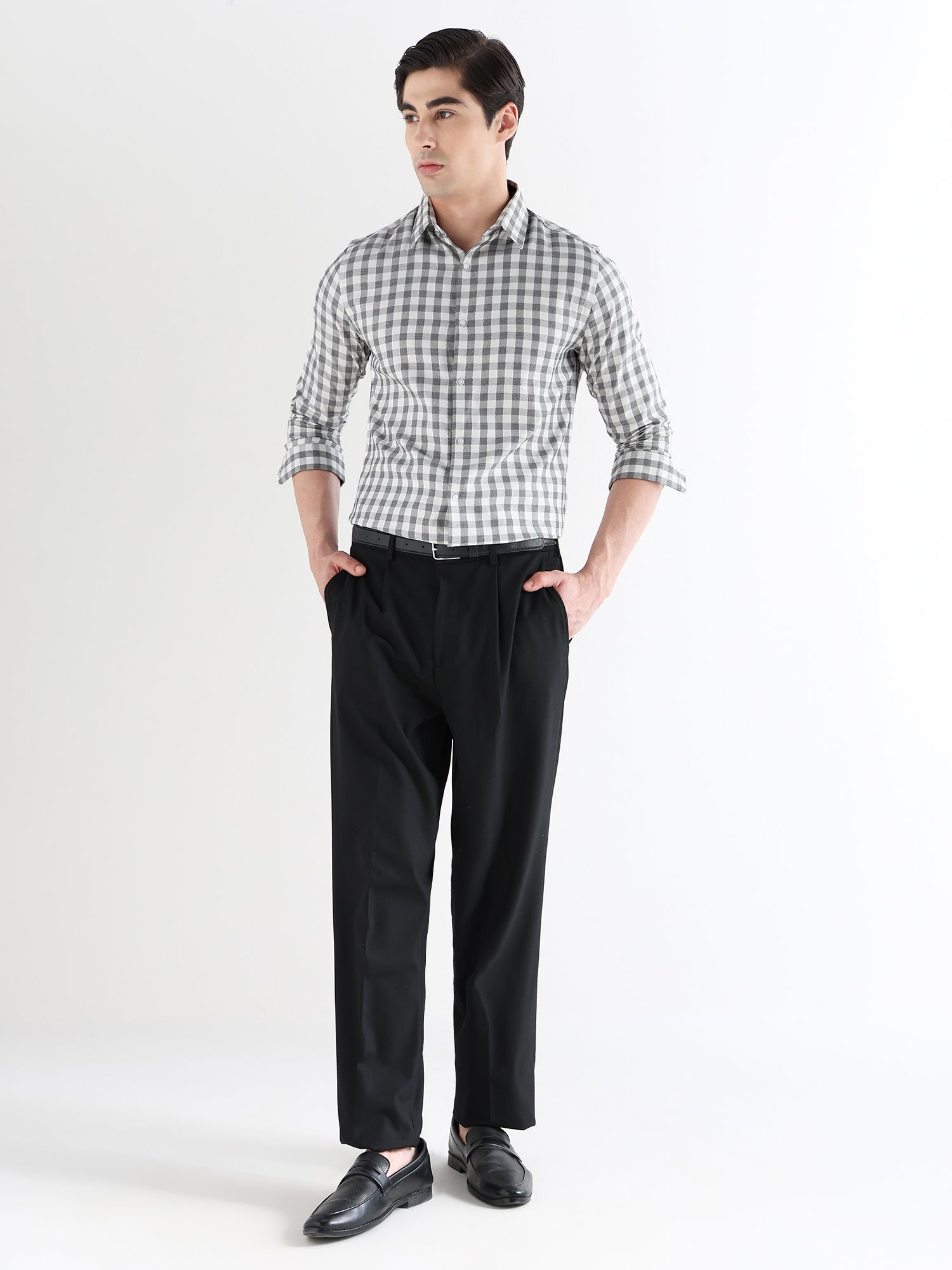 Men Slim Fit Pure Cotton Checked Formal Shirt