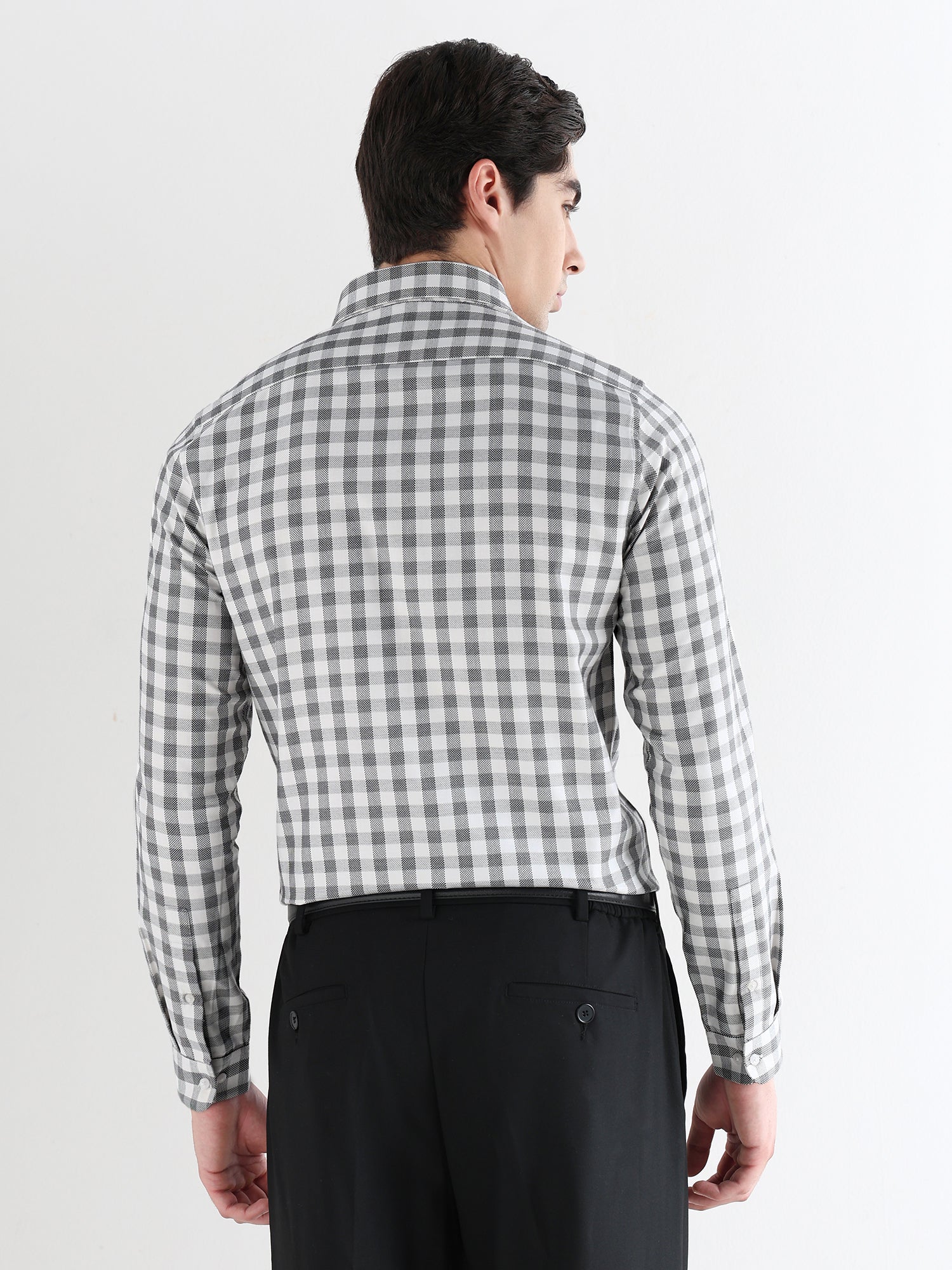 Men Slim Fit Pure Cotton Checked Formal Shirt