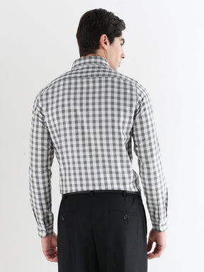 Men Slim Fit Pure Cotton Checked Formal Shirt