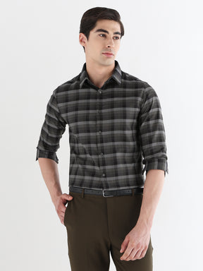 Men Slim Fit Pure Cotton Checked Formal Shirt
