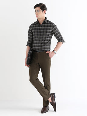 Men Slim Fit Pure Cotton Checked Formal Shirt
