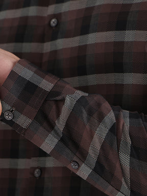 Men Slim Fit Pure Cotton Checked Formal Shirt