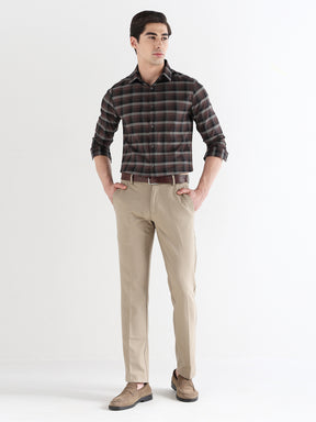 Men Slim Fit Pure Cotton Checked Formal Shirt