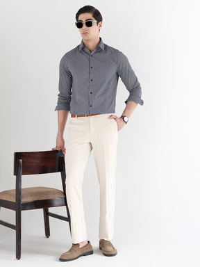 Men Slim Fit Pure Cotton Striped Formal Shirt