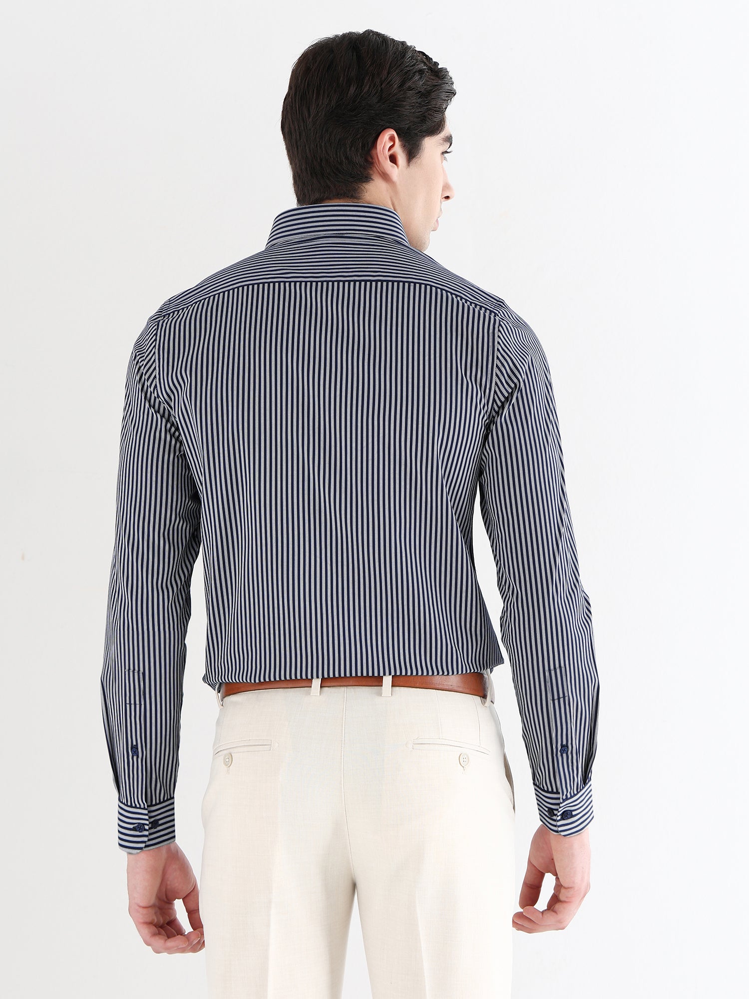 Men Slim Fit Pure Cotton Striped Formal Shirt