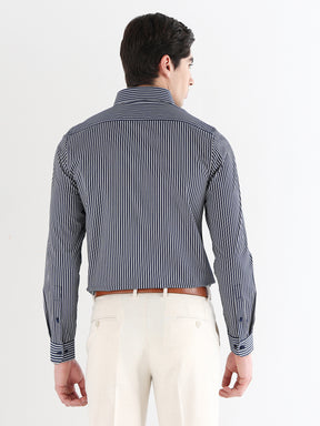 Men Slim Fit Pure Cotton Striped Formal Shirt