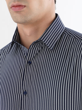 Men Slim Fit Pure Cotton Striped Formal Shirt