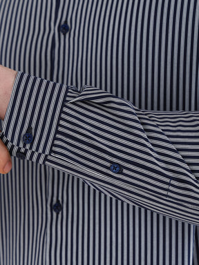 Men Slim Fit Pure Cotton Striped Formal Shirt