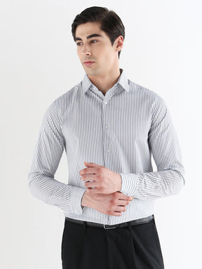 Men Slim Fit Pure Cotton Striped Formal Shirt