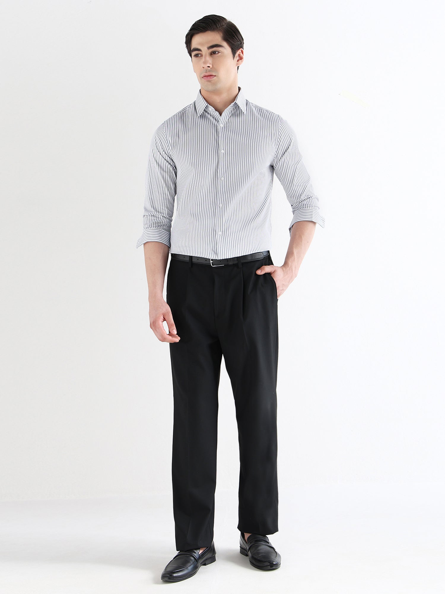 Men Slim Fit Pure Cotton Striped Formal Shirt