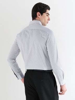 Men Slim Fit Pure Cotton Striped Formal Shirt