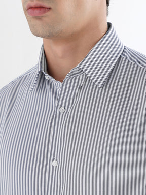 Men Slim Fit Pure Cotton Striped Formal Shirt