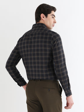 Men Slim Fit Pure Cotton Checked Formal Shirt