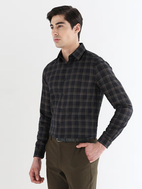 Men Slim Fit Pure Cotton Checked Formal Shirt