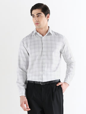 Men Slim Fit Pure Cotton Checked Formal Shirt